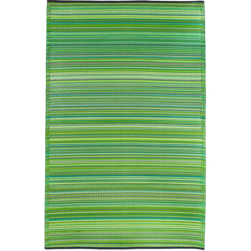 Tapis d'extérieur imperméable en plastique Amyree, Rectangulaire 8 pi x 10 pi, Cancun - vert
