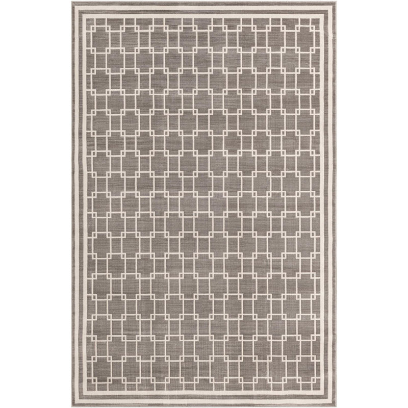 Tapis contemporain gris Ogorman, Rectangle 6 pi 1 po x 9 pi