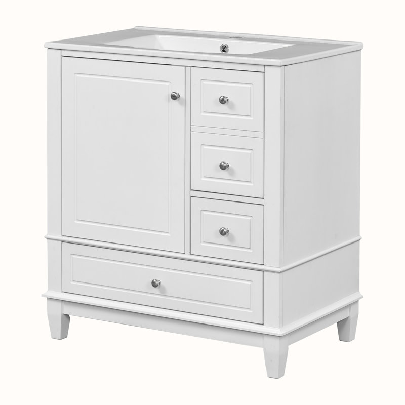 Meuble-lavabo avec lavabo et armoire avec tiroirs, Argent argent, Noir, noir, noir, noir