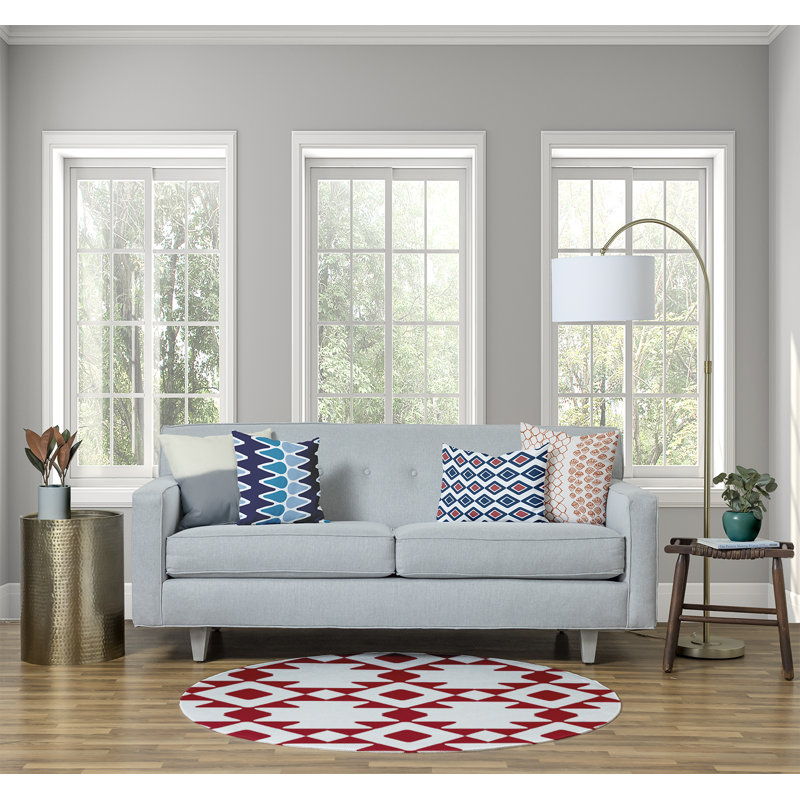 Chenille Geometric Indoor Rug, Round 5'