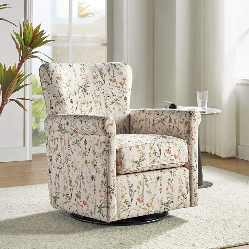 Fauteuil berçant et pivotant Arching, Polyester à ressort