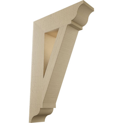 Timberthane Rough Cedar Faux Wood Traditional Traditional Bracket, 5 1/2"W x 20"D x 32"H, Primed Tan
