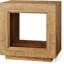 Table d'appoint carrée en bois avec rangement, table basse et de chevet robuste, table d'appoint multifonctionnelle au fini noyer rustique pour le salon et la chambre à coucher
