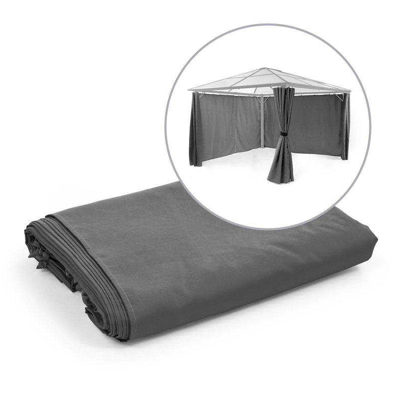 Blumfeldt Polyester Side Wall for Gazebo, Grey, 195cm H x 335cm W x 54.5cm D