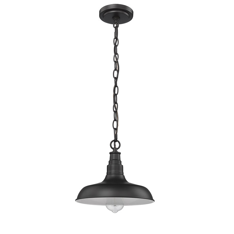Lanterne suspendue d'extérieur 1 lumière H 73,7 po Filsaime, Noir thermolaqué