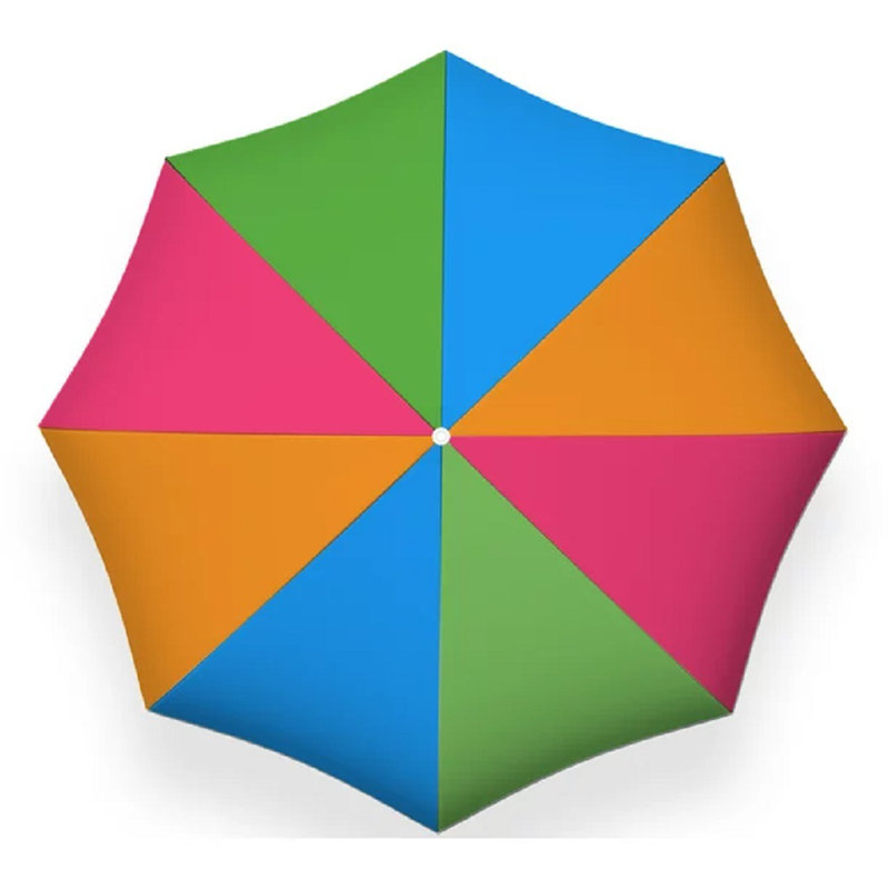 Parasol de plage Nicoles s'ouvre à 72 pouces de polyester, Orange / vert lime / bleu moyen