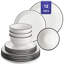 12 Pieces Dinnerware, Round Plate, Dinner Plate, Dessert Plate And Bowl, Serve For 4 Person, White Porcelain, Ceramic Dinnerware-1700031369