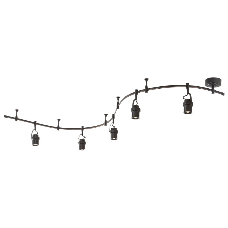 Ensemble de rail d'éclairage 5 lumières 108 "Fredericktown, Bronze occidental