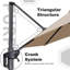 Parasol rond en aluminium beige en porte-à-faux avec base en acier Regelinde-1418162999-1453079301