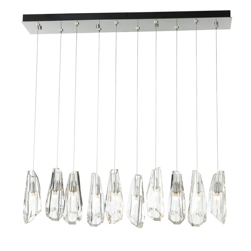 Luma 10 - Light Crystal Pendant, Bronze, 130" H