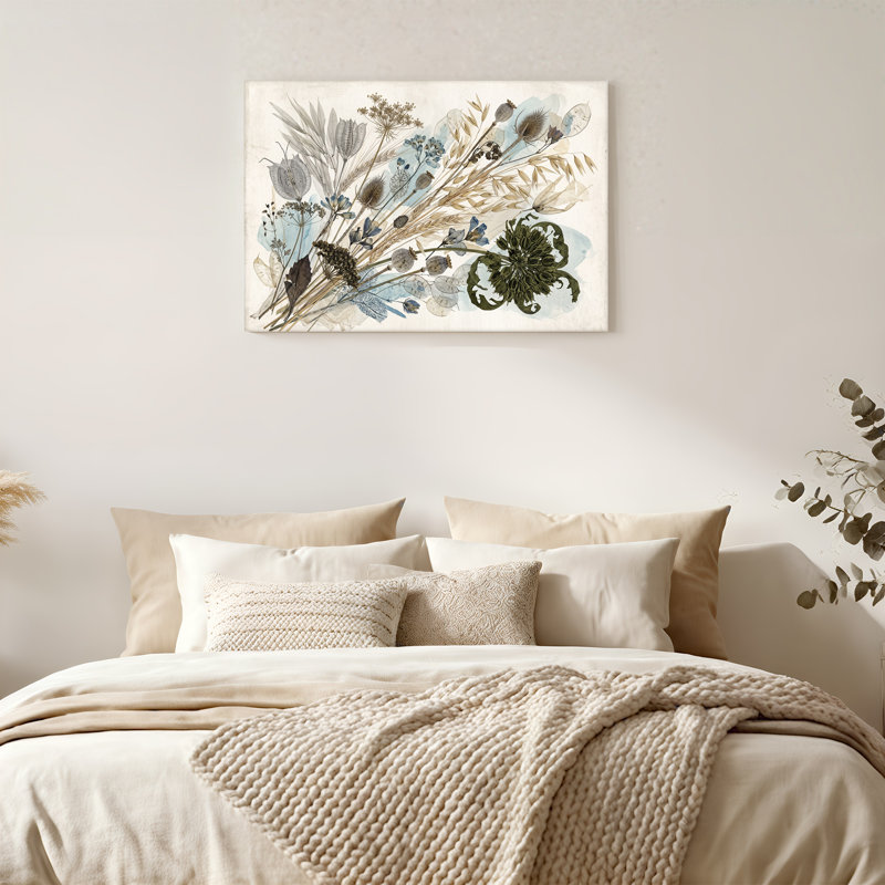 Art mural sur toile bleu, 12"H x 18"W
