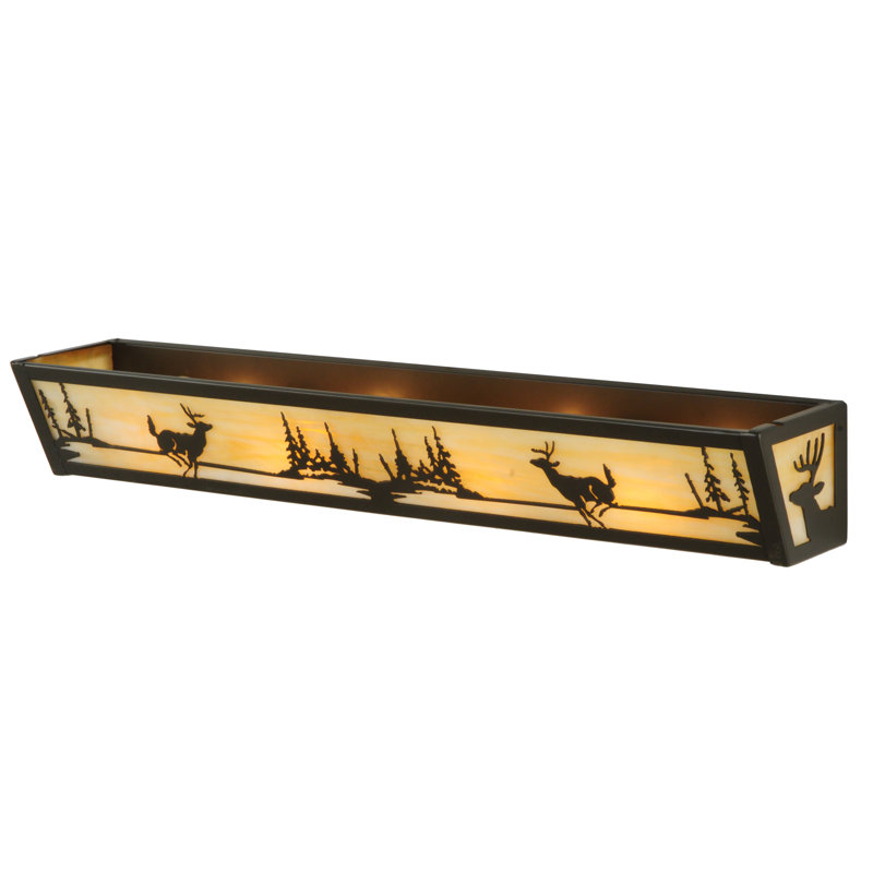 Rustic Lodge 4 - Light Bath Bar, Brown