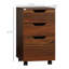 Armoire de rangement 3 tiroirs, sous le bureau avec roulettes, grain de bois brun
