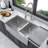 Double Bowl (60/40) Farmhouse Sink - 33"X21"X10" Stainless Steel Apron Front Kitchen Sink 16 Gauge With Two 10" Deep Basin