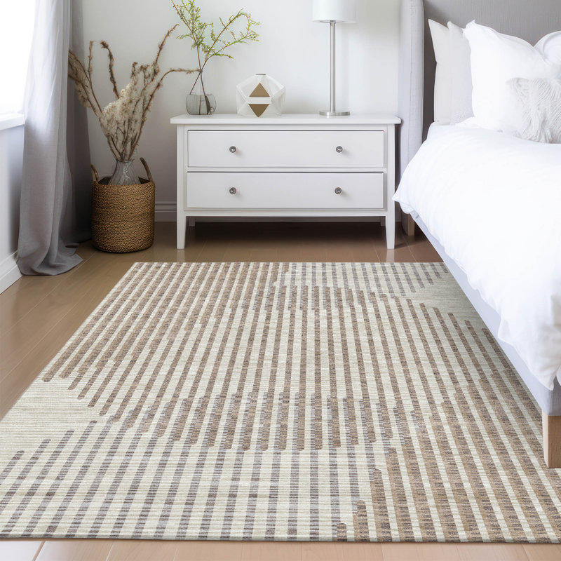 Machine Washable Indoor/Outdoor Chayden ACN1001 Beige, Rectangle 10' x 14'