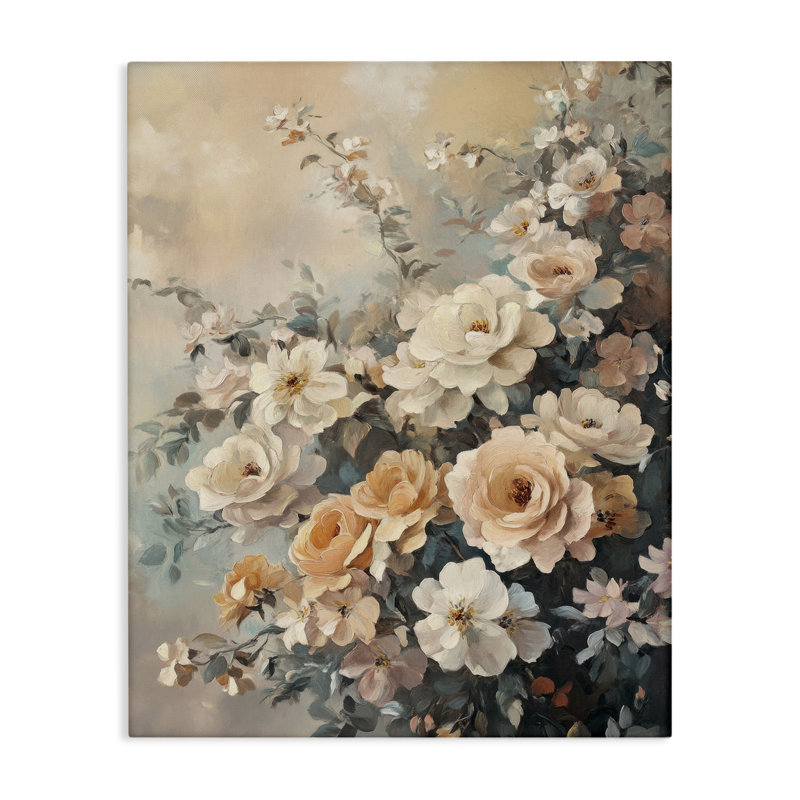  Art mural sur toile Dreamy Rosy Florals par Petal Prints Design, H 40 po x l 30 po