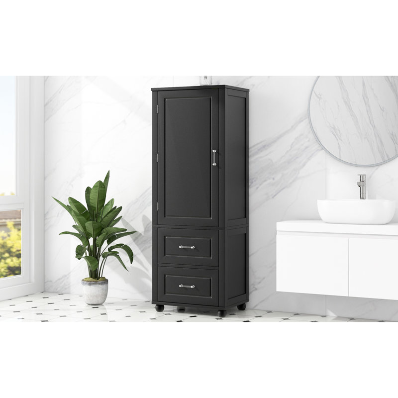Armoire de rangement spacieuse en MDF, finition noire moderne pour la maison