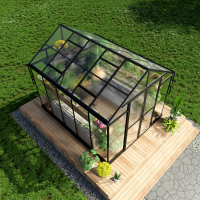 Grower’s Haven Polycarbonate Greenhouse Double Swing Doors 2 Vents 5.2FT Added Wall Height