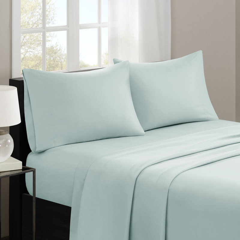 3M Microcell Seafoam Luxurious Brushed Lightweight Deep Pocket Twin Sheet Set, Twin, Seafoam