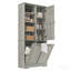 Armoire de rangement de salle de bain avec portes et tiroirs, panier à linge inclinable, plusieurs espaces de rangement, style autoportant, tablette ouverte, tablette réglable, chêne (ancien numéro de référence: N725p208543l)