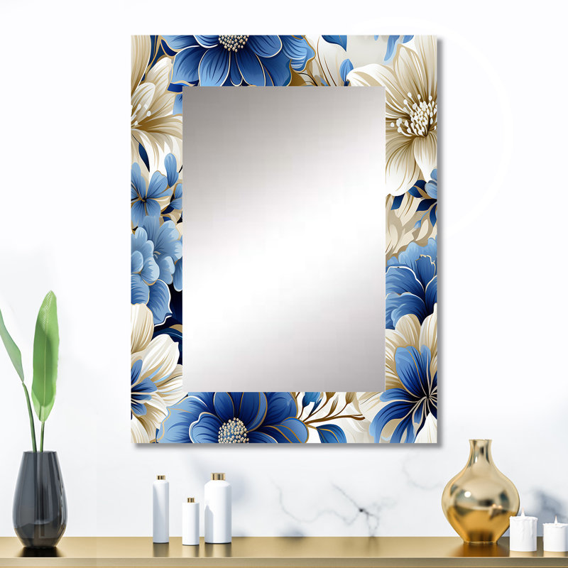Harmonie de fleurs bleues et blanches de Stillmann, 32 po x 24 po