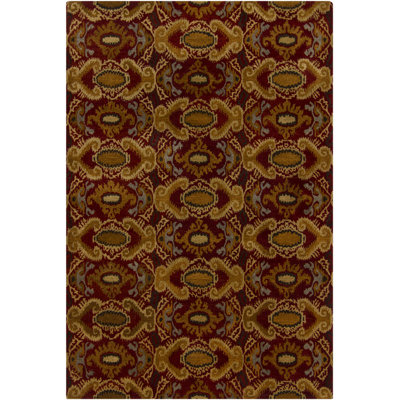 Rupec Brown/Red Abstract Area Rug
