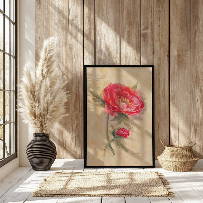 Reproduction d'art "Coquelicots épicés" par Carol Rowan, H 40 po x l 30 po, Noir, Cadre flottant