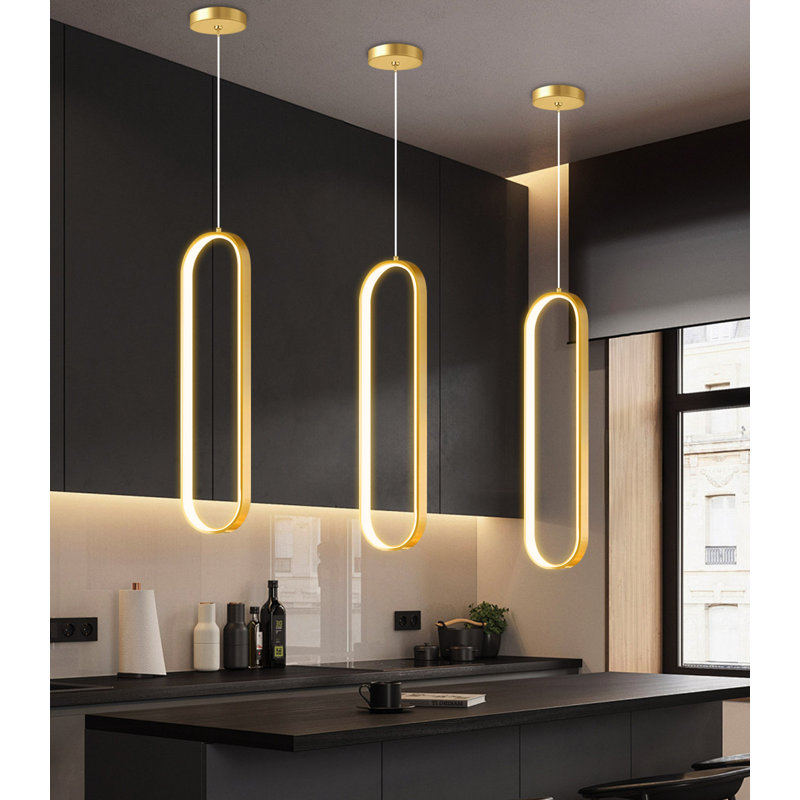 Lustre moderne moderne à DEL, Gold