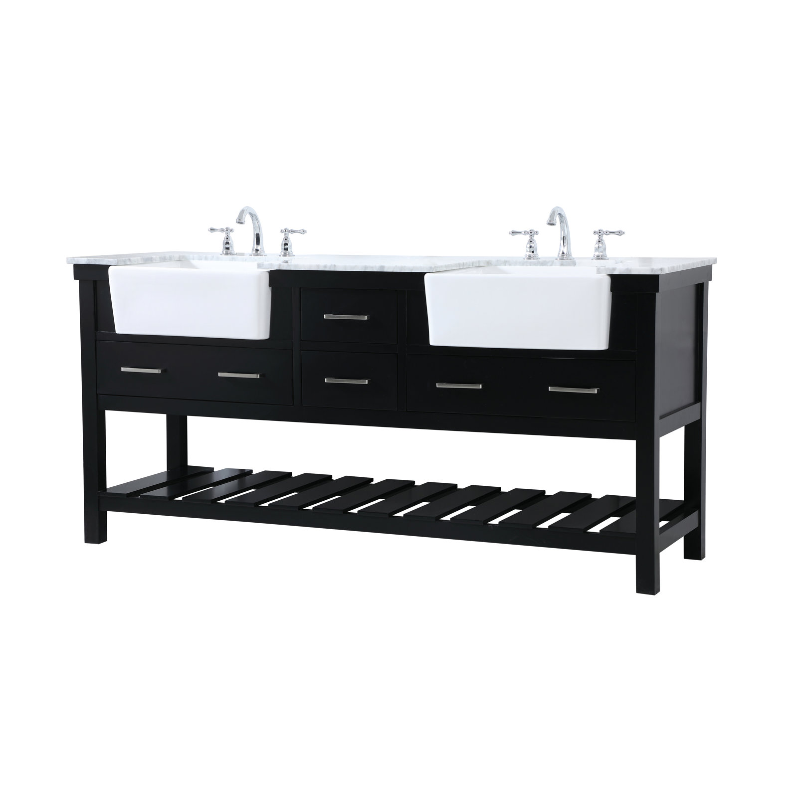 Pelaghia 72'' Double Bathroom Vanity, Black