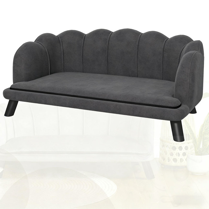 Spacious Pet Bed With Removable Cushion, Gray
