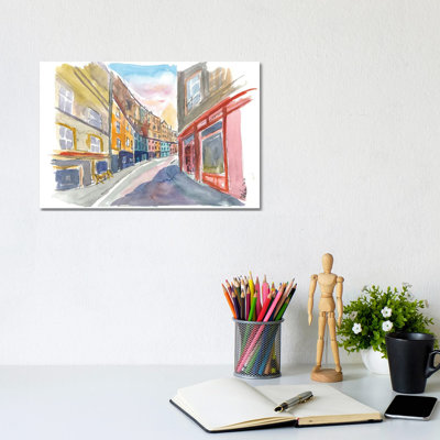 Edinburgh Heritage With Victoria Street Scene By Markus & Martina Bleichner - Wrapped Canvas Painting by Markus & Martina Bleichner - Wrapped Canvas Painting