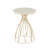 Yarett Metal Flower Inspired Side End Gold Accent Table with Cream Marble Tabletop-1209099302
