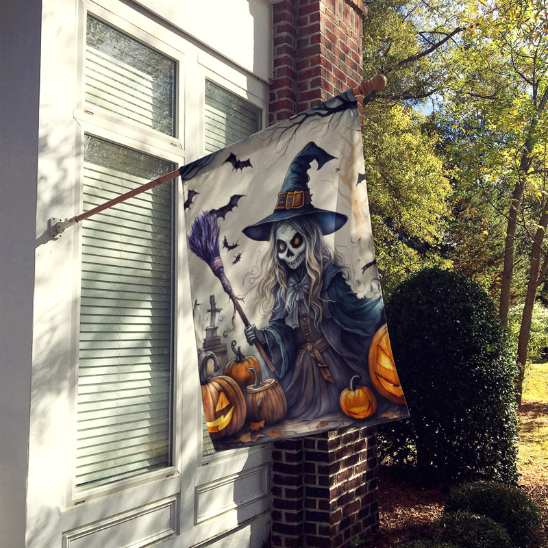 Double Sided 40'' H x 28'' W Polyester Halloween House Flag