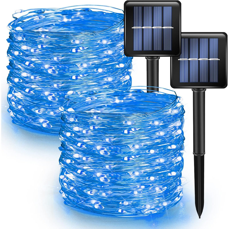 Éclairage solaire à corde, Bleu