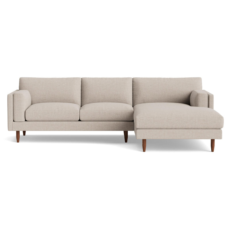 Skinny Fat Chaise Sectional, Performance Weave - Natural, Right Hand Facing