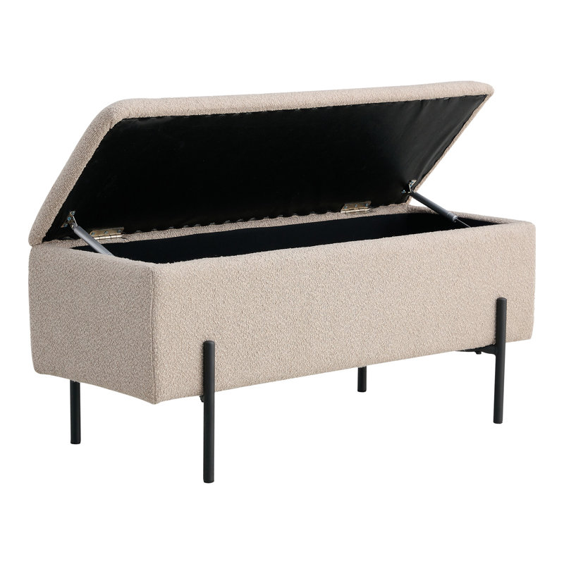 Mykila Polyester Blend Upholstered Storage Bench