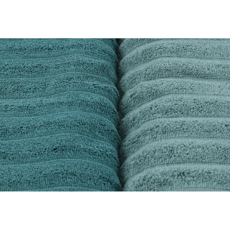 Ensemble de 4 serviettes de bain en coton turc, Bleu / vert