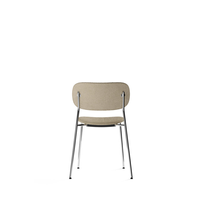 Co Upholstered Dining Chair, Bouclé 02 Acrylic, Chrome