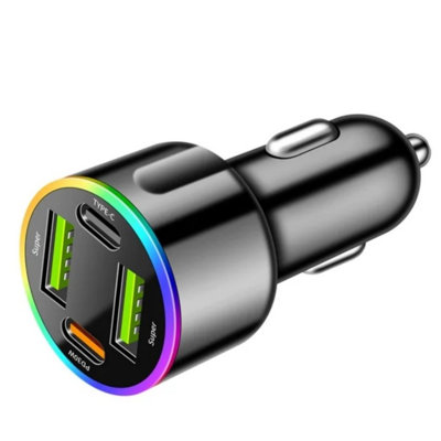 super fast charging 4-Port 60W Fast Car Charger USB C Compact Auto Charger  Car Accessories For Phones Tablets