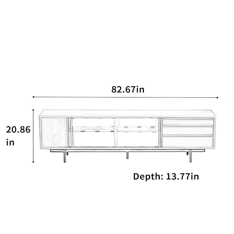 Meuble télé Modern Minimalist, 82.67"