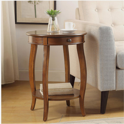 Table de bout en noyer avec 1 tiroir