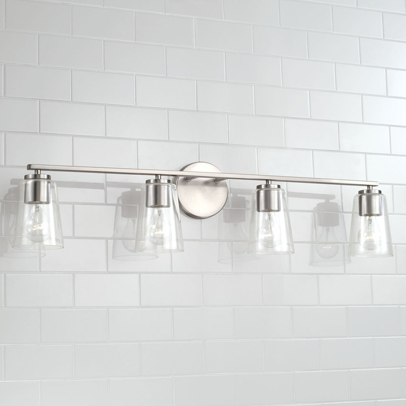 4 - Light Dimmable Vanity Light, Brushed Nickel
