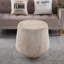 Table basse moderne Terravein en forme de tambour cannelé, imitation travertin, silhouette ronde-135820056