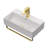 21" L x 12" W Ceramic Wall Mount Bathroom Sink, Rectangular Vessel Sink with Gold Towel Rail and Gold Faucet-117229292