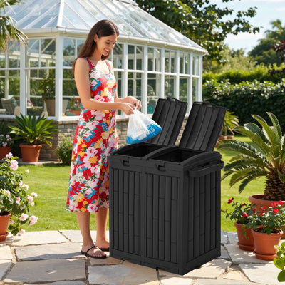 Balconera 38 Gallon Outdoor Trash Can(Set of 2)