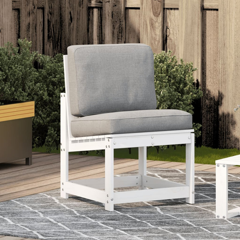 Shiey Outdoor Armless Lounge Chair, White