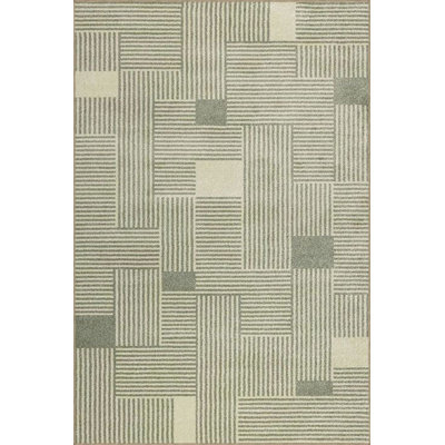 Tapis vert lavable à motif tissé vert