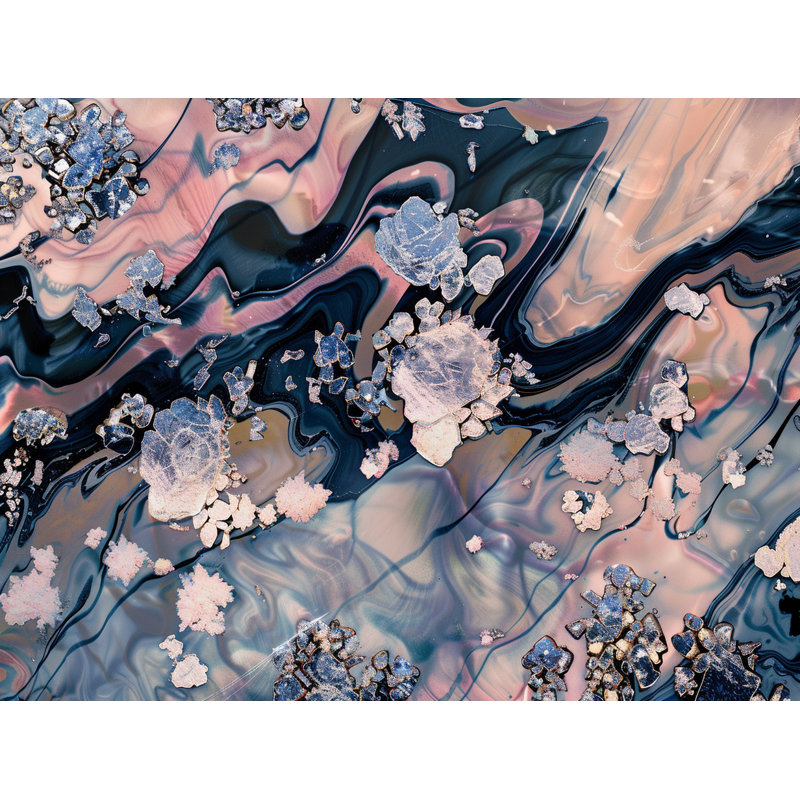 Édredon en marbre avec motif abstrait et mousseux, Édredon très grand