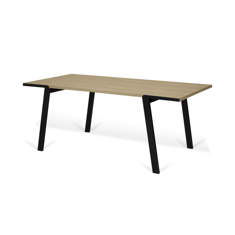 Amajae Metal Base Dining Table, Oak