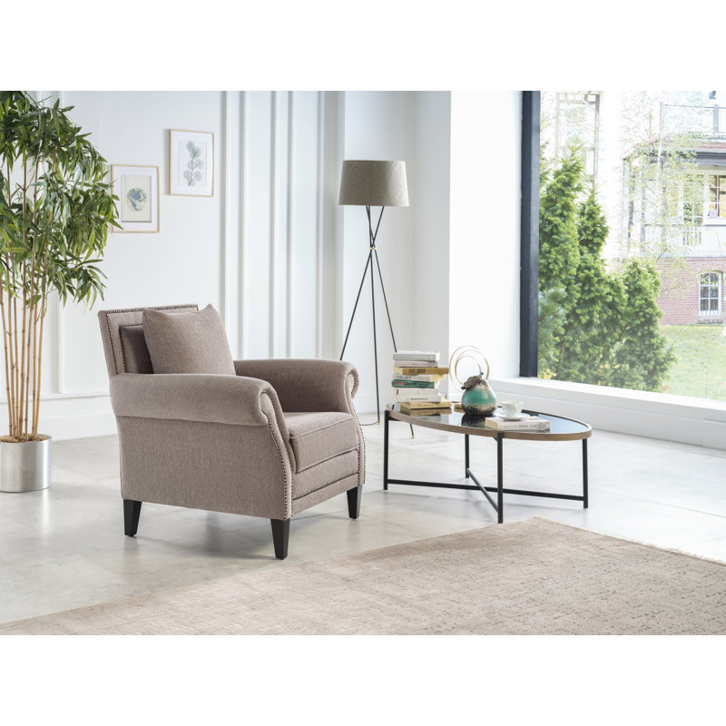 Fauteuil large de 35,4 po Java, beige